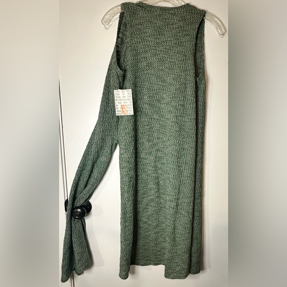 LulaRoe Longline Vest Joy Green W/ White Cover Up Lightweight XS NWT - Picture 4 of 10